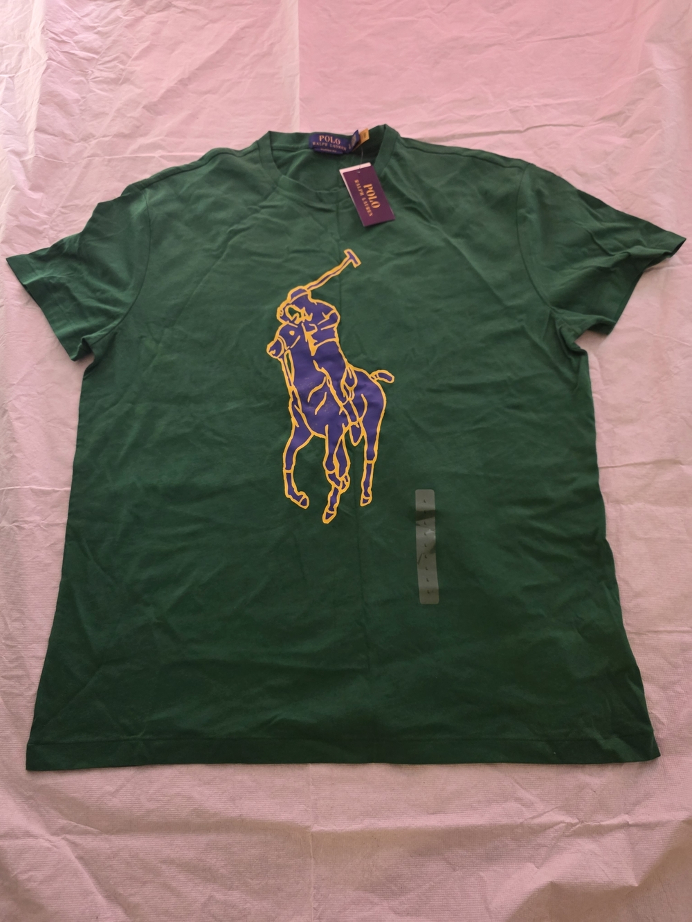 Polo by Ralph Lauren Green Tee with Large Yellow & Blue Polo Player